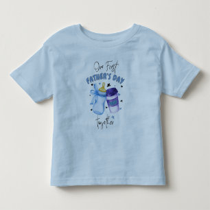 Eerste Vaderdag Samen Bijpassend Outfit / Blauw Kinder Shirts