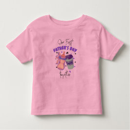 Eerste Vaderdag Samen Bijpassend Outfit/Paars Kinder Shirts