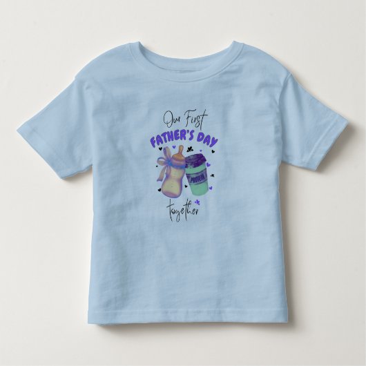 Eerste Vaderdag Samen Bijpassend Outfit/Paars Kinder Shirts (Voorkant)