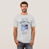 Eerste Vaderdag Samen Matching Outfit / Blauw T-shirt (Voorkant volledig)