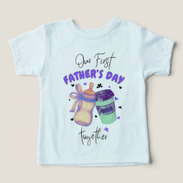 Eerste Vaderdag Samen Matching Outfit/Paarse