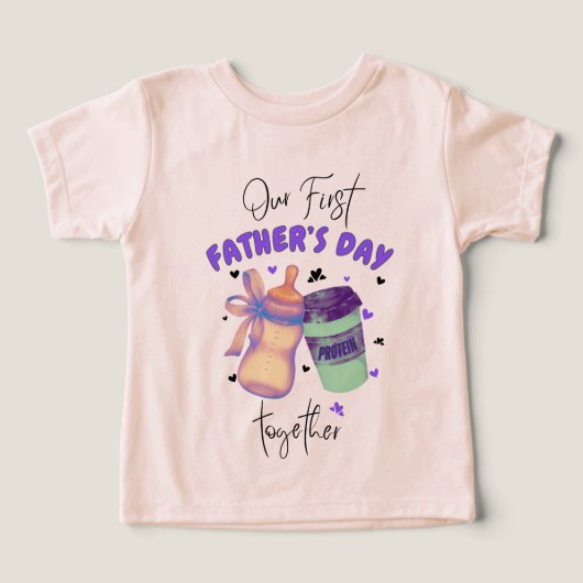 Eerste Vaderdag Samen Matching Outfit/Paarse (Design voorkant)