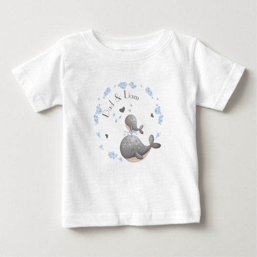 Eerste Vaderdag Schattigee walvissen Gepersonalise (Voorkant)