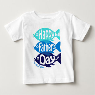 Eerste Vaderdag Shirt Baby Boy Gevist T-shirt