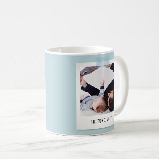 Eerste Vaderdag Snapshot Style Photo Keepomwille Koffiemok (Voorkant rechts)