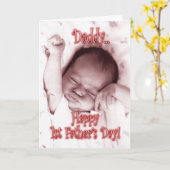 Eerste Vaderdag van Daughter - Stretching Girl Kaart (Gele Bloem)