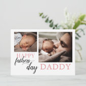 Eerste vaderdag van New Baby Foto Feestdagenkaart (Staand voorkant)