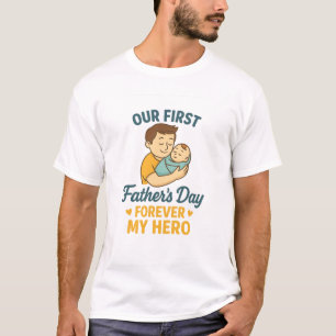 Eerste Vaderdag voor altijd mijn held Schattige T-shirt