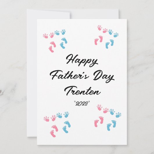 Eerste Vaderdag voor Twins Aankondiging (Achterkant)