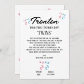 Eerste Vaderdag voor Twins Aankondiging (Voorkant / Achterkant)