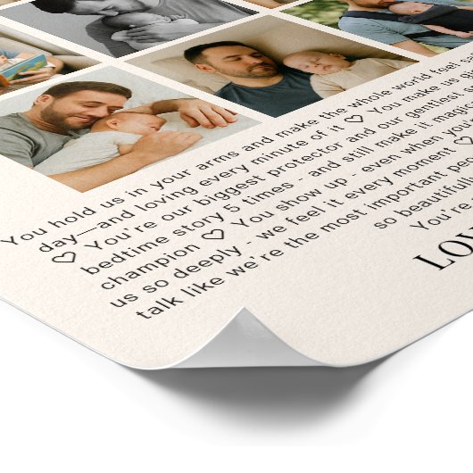 Eerste Vaderdag Waarom we van je houden Fotocollag Poster (Hoek)