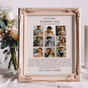 Eerste Vaderdag Waarom we van je houden Fotocollag Poster