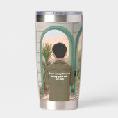Eerste Vaderdag Whimsical Anime Stijl Geïsoleerde Drinkbeker (Achterkant)