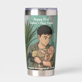 Eerste Vaderdag Whimsical Anime Stijl Geïsoleerde Drinkbeker