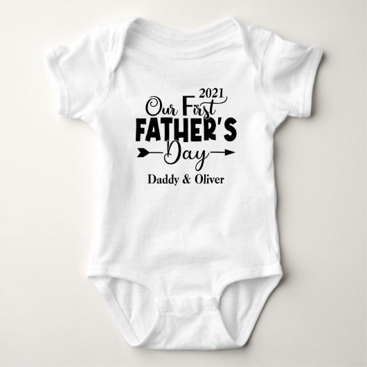 Eerste Vaderdag White Romper (Voorkant)