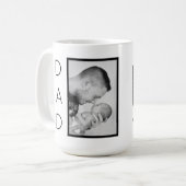 Eerste Vaderdag zwarte en witte foto Koffiemok (Voorkant links)