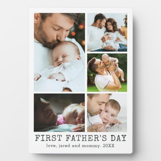 Eerste Vaders Dag 5 Fotocollage Fotoplaat (voorkant)