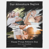 Eerste Vaders Dag Brush Stroke 3 Fotocollage Fleece Deken (Voorkant)