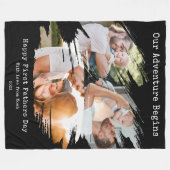 Eerste Vaders Dag Brush Stroke 3 Fotocollage Fleece Deken (Voorkant (Horizontaal))