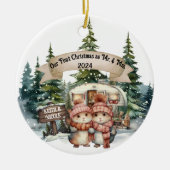 Eerste Vakantie RV Camping Paar Pas getrouwd Keramisch Ornament (Voorkant)