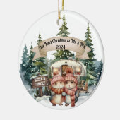 Eerste Vakantie RV Camping Paar Pas getrouwd Keramisch Ornament (Links)