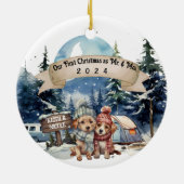 Eerste Vakantie RV Camping Paar Pas getrouwd Keramisch Ornament (Achterkant)