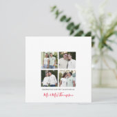 Eerste Valentijn als de heer en mevrouw 4 fotocoll Feestdagenkaart (Staand voorkant)