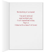 Eerste Valentijn Dag Cute Monkey op Valentijn (Binnen (Rechts))