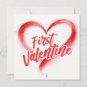 Eerste Valentijn Minimaal rood Hart Kaart