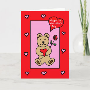 Eerste Valentijn van de baby -- Teddybeer Feestdagen Kaart