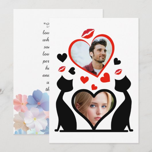 Eerste Valentijns als Mr & Mrs. Feestdagenkaart (Voorkant / Achterkant)