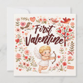 Eerste Valentijns Baby Cupido - Ik vind je leuk Kaart (Voorkant)