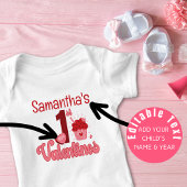 Eerste Valentijns 'Cupcake Red & Pink Girl Naam Romper