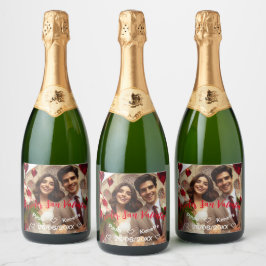 Eerste Valentijns dag samen Foto | Spaans Sparkling Wijnetiket