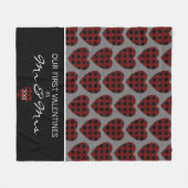 Eerste Valentijnsdag als de heer en mevrouw Buffal Fleece Deken (Voorkant (Horizontaal))