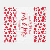Eerste Valentijnsdag als de heer en mevrouw Red He Fleece Deken (Voorkant (Horizontaal))