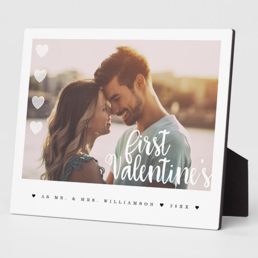 Eerste Valentijnsdag als meneer & mevrouw Minimaal Fotoplaat (Zijkant)