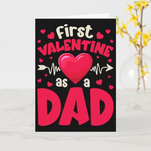 Eerste Valentijnsdag als papa grappige Valentijn n Kaart (Gele Bloem)
