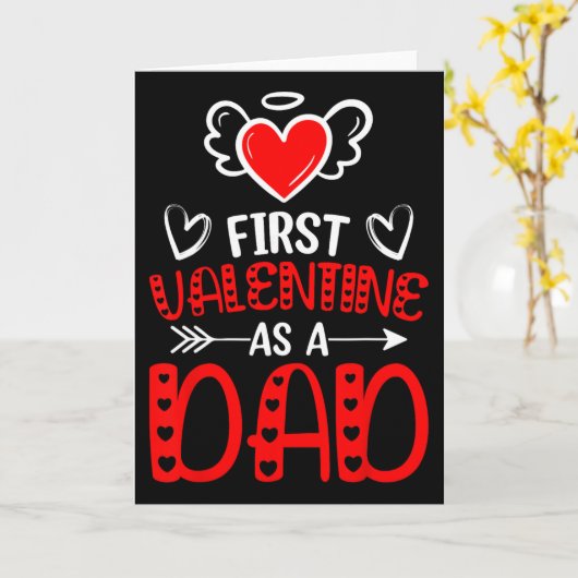Eerste Valentijnsdag als papa hart nieuwe vader Va Kaart (Gele Bloem)