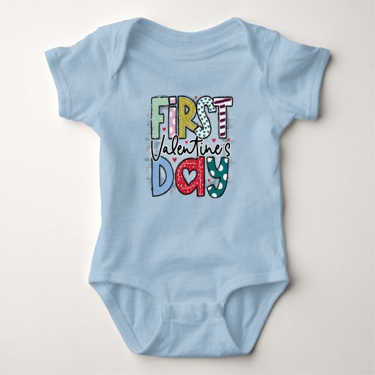 Eerste Valentijnsdag Baby Romper (Voorkant)