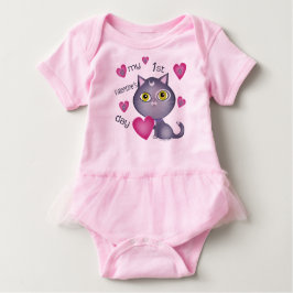 Eerste Valentijnsdag Cat Girl Baby Tutu Bodysuit