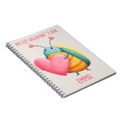 Eerste Valentijnsdag Cute Bug T-Shirt Notitieboek (Rechterzijde)