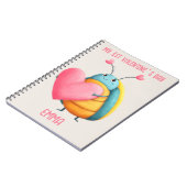 Eerste Valentijnsdag Cute Bug T-Shirt Notitieboek (Linkerzijde)