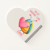 Eerste Valentijnsdag Cute Bug T-Shirt Notitieboek (Achterkant)