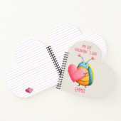 Eerste Valentijnsdag Cute Bug T-Shirt Notitieboek (Binnen)