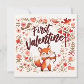Eerste Valentijnsdag Fox Cupid - beheersbare rode Kaart (Voorkant)