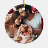 Eerste Valentijnsdag Grootmoeder | Aangepaste foto Keramisch Ornament (Voorkant)