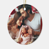 Eerste Valentijnsdag Grootmoeder | Aangepaste foto Keramisch Ornament (Links)