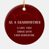 Eerste Valentijnsdag Grootmoeder | Aangepaste foto Keramisch Ornament (Achterkant)