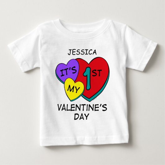 Eerste Valentijnsdag Hoort Baby T-shirt (Voorkant)